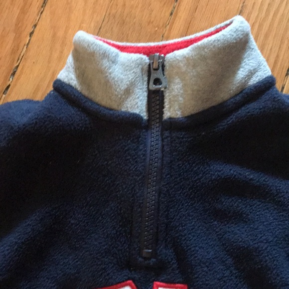 Polo Boys 4 T washed once fleece half zip up. 🇺🇸 navy with grey, red & white. - Picture 4 of 10